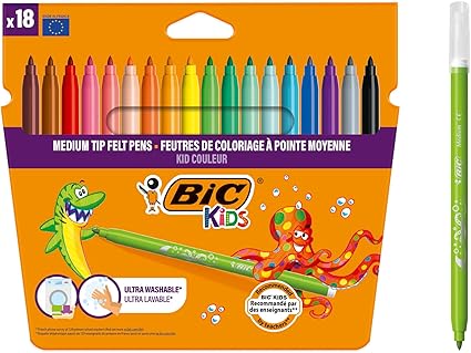 BIC kids felt pens 18-pack (pastel)