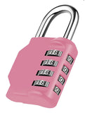 Padlock 4-number lock - miscellaneous colours